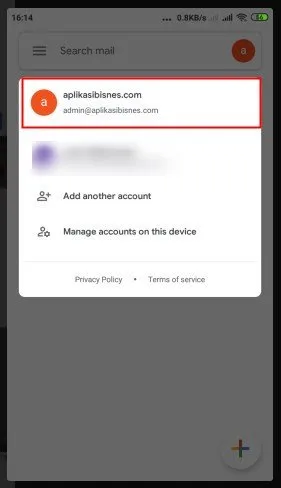 Pilih akaun dalam Gmail