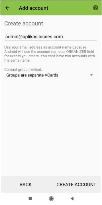 Create account