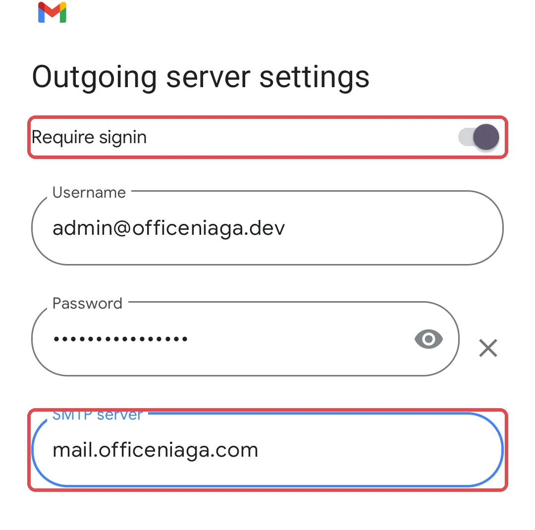 Tetapan server keluar