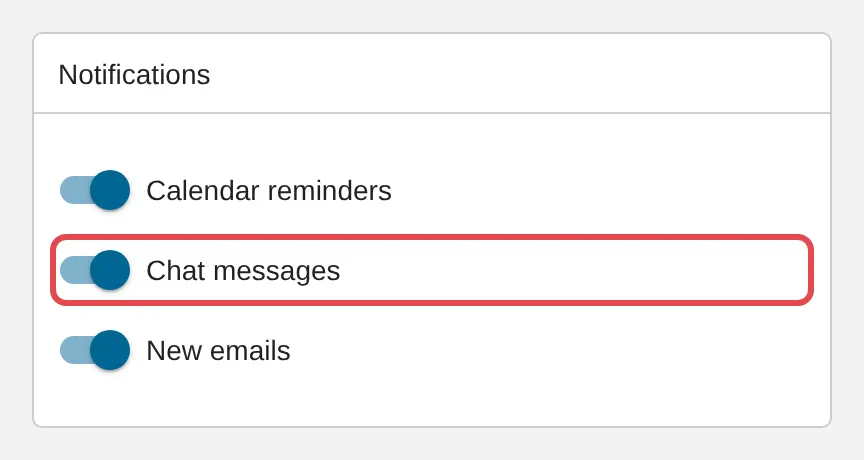 Notifications、Chat messages