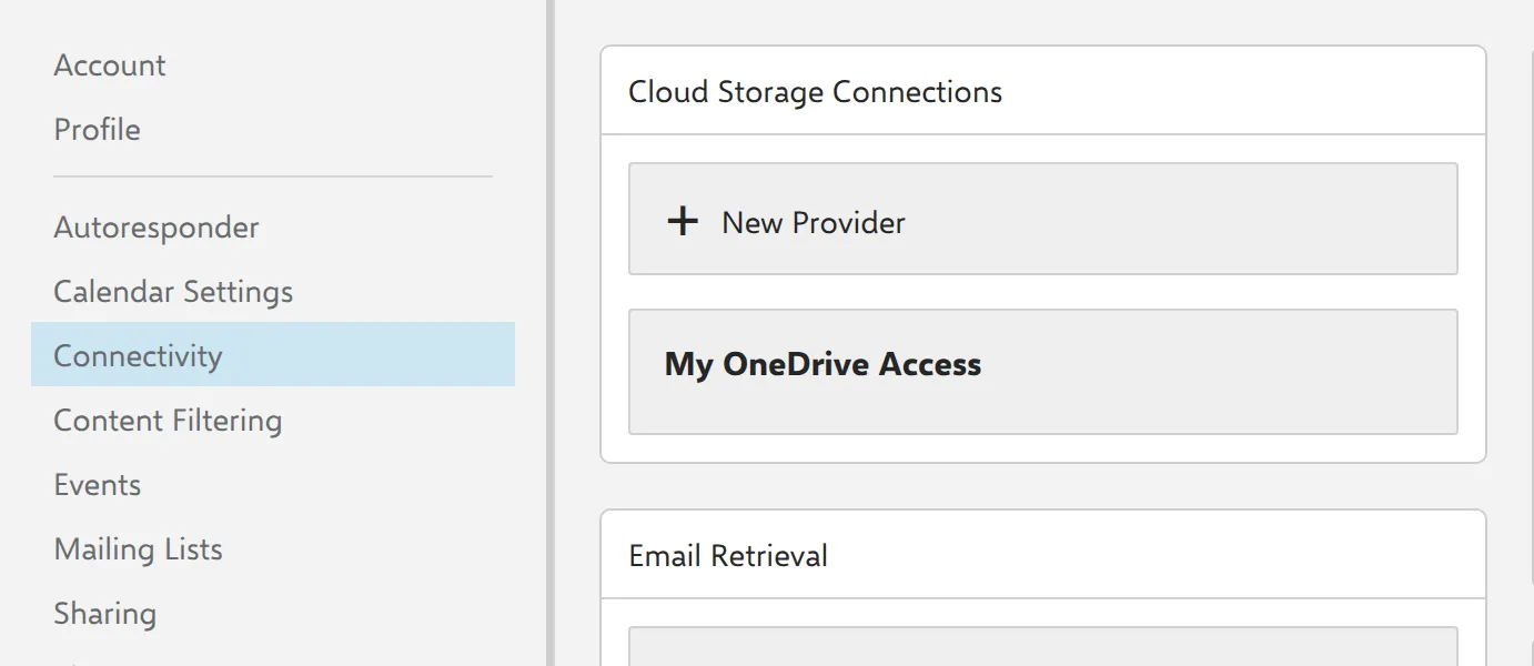 My OneDrive Access under Cloud Storage Connections