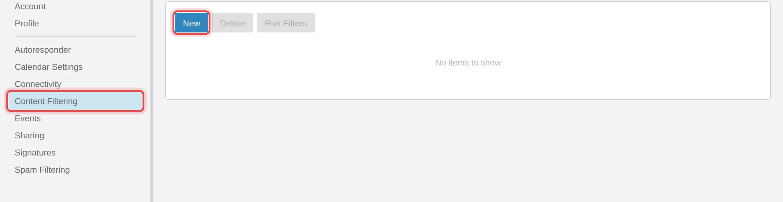 Content Filtering, New