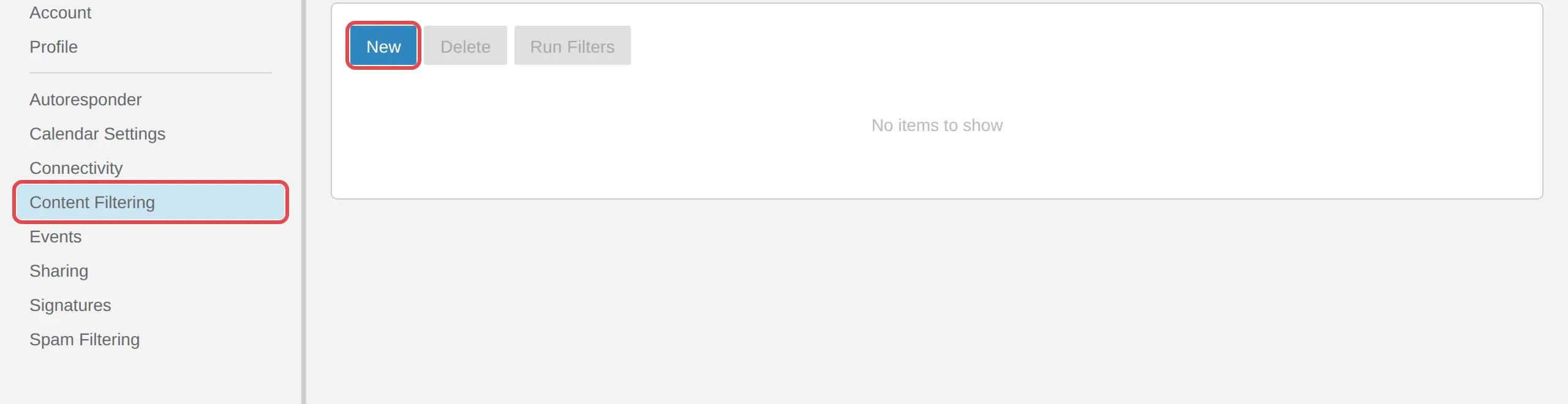 Content Filtering, New