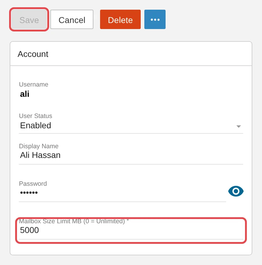 Ruangan Mailbox Size Limit