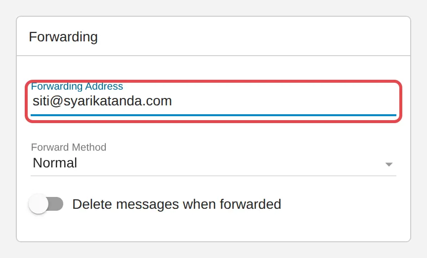 Forwarding Address
