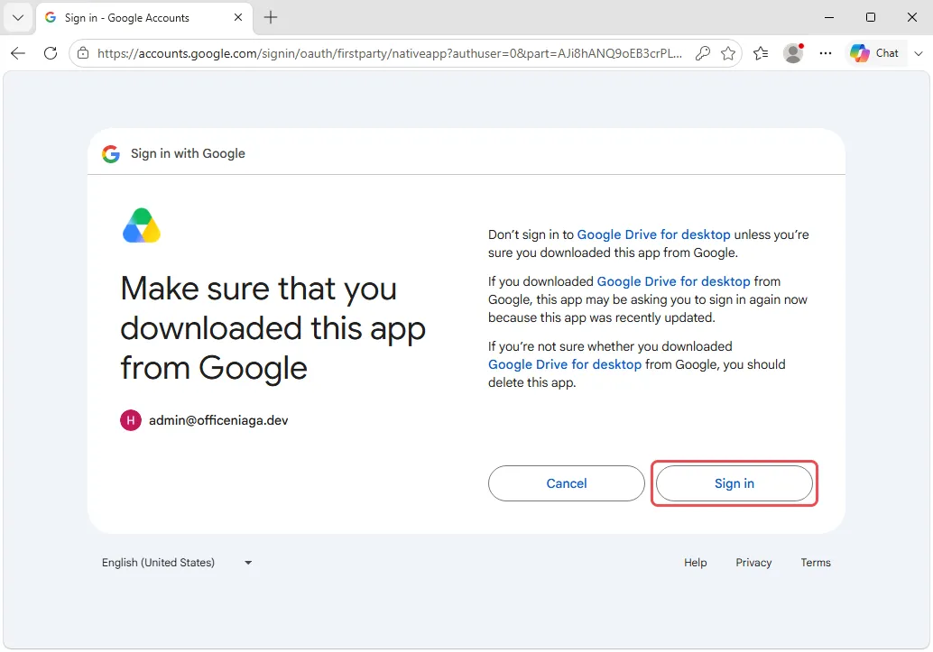 Make sure that you downloaded this app from Google页面,已标示Sign in按钮