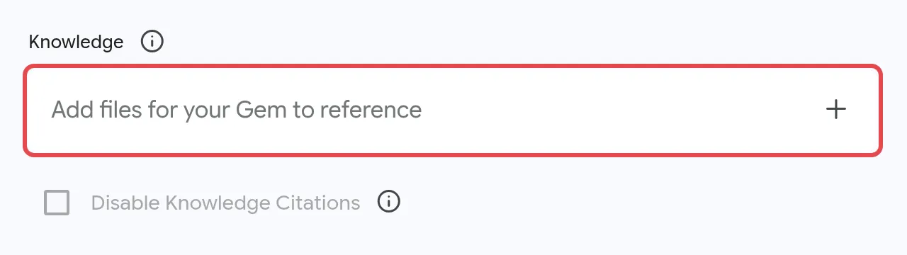Knowledge box for adding files to the Gem