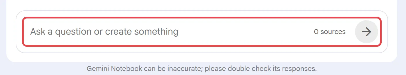 Question box at the bottom of the Chat panel