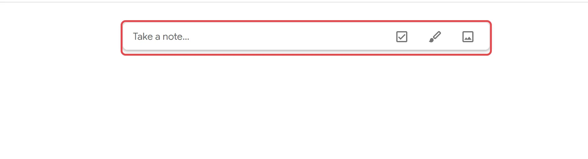 Google Keep顶部的Take a note框