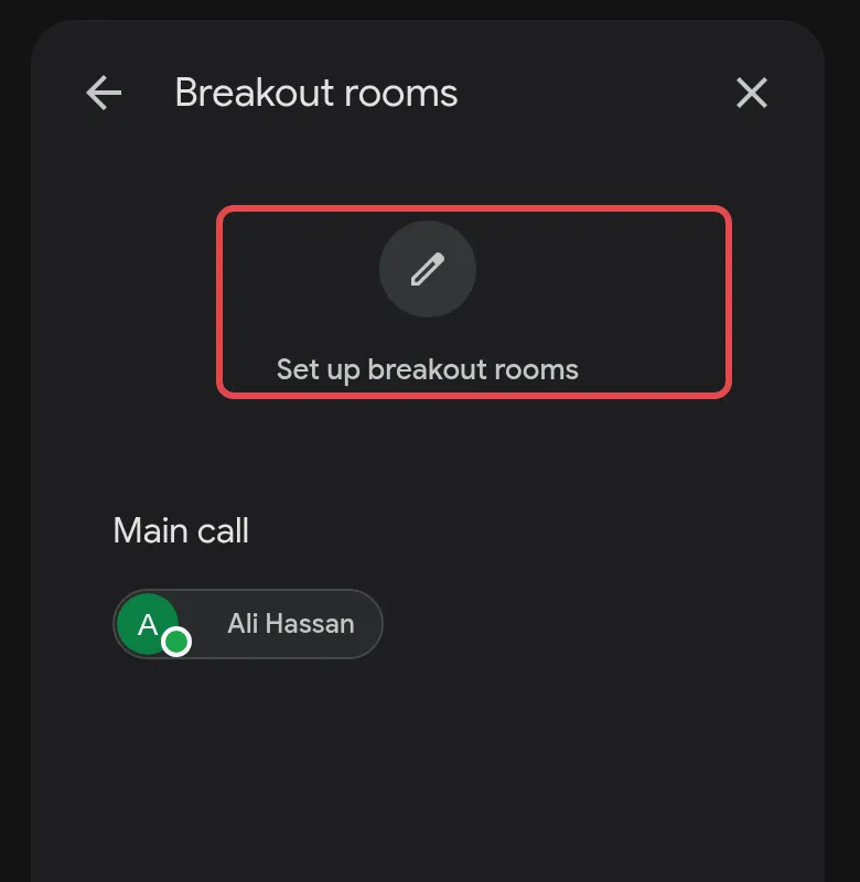Breakout rooms panel for the host, with Set up breakout rooms