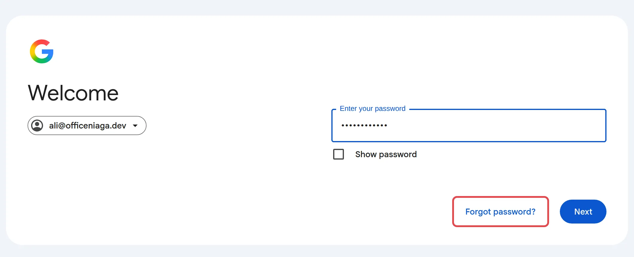 有Forgot password?链接的密码页面