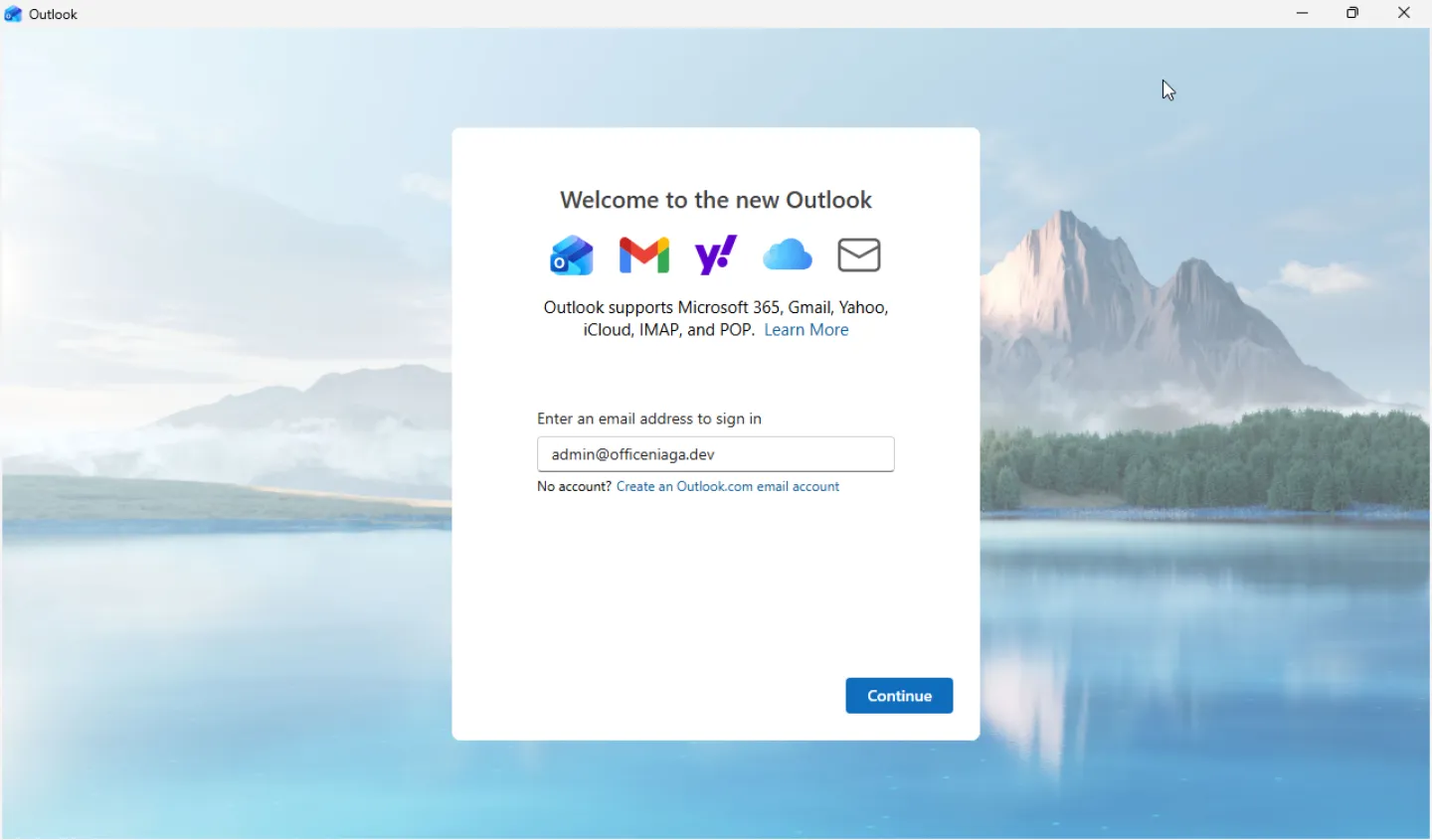 Skrin Welcome to the new Outlook