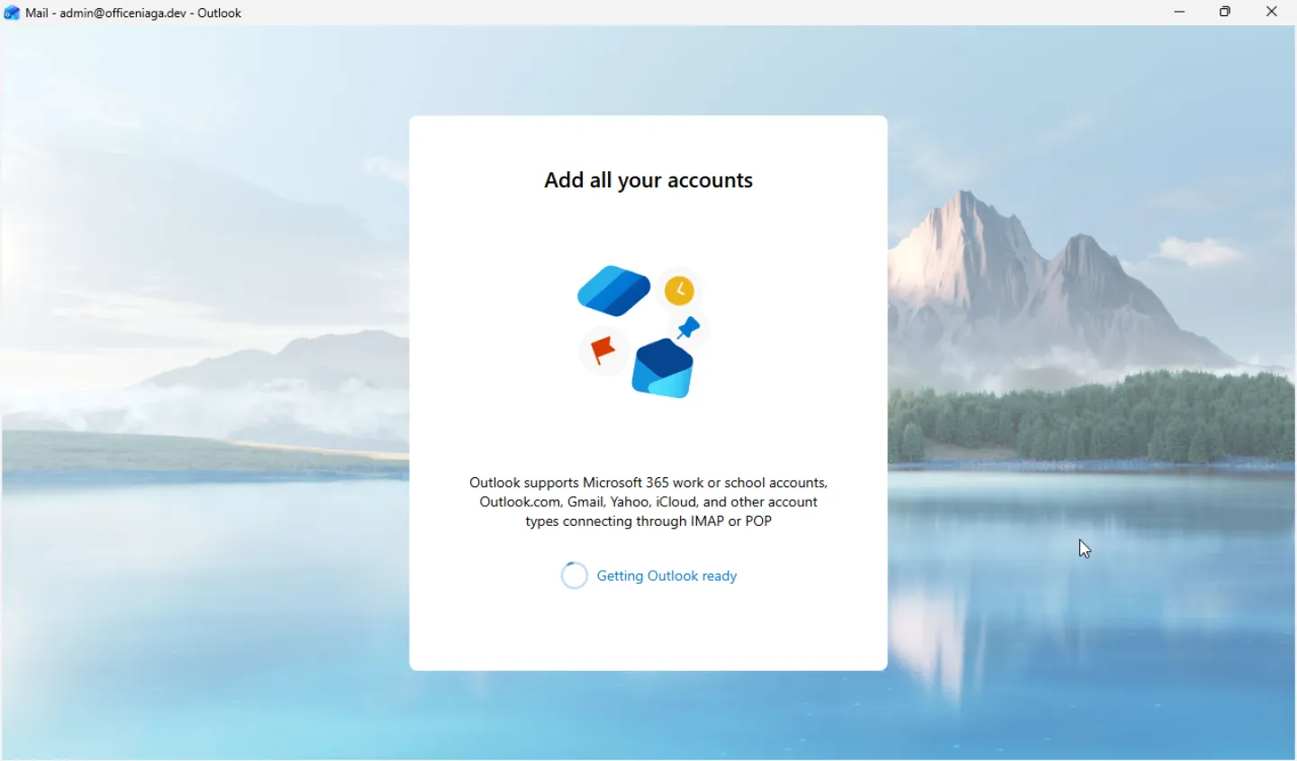 Skrin Getting Outlook ready