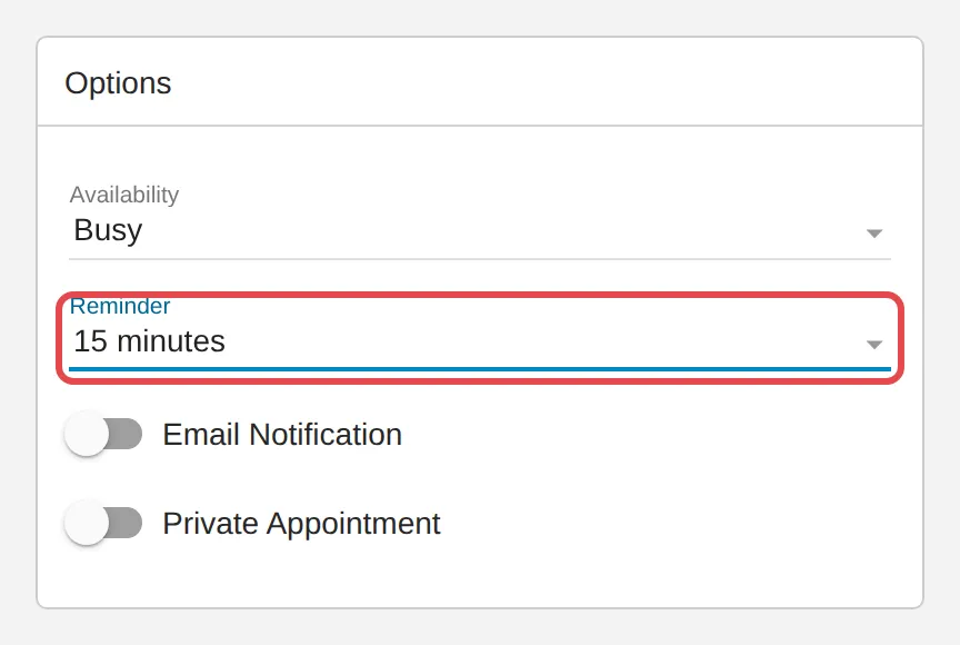 Reminder list