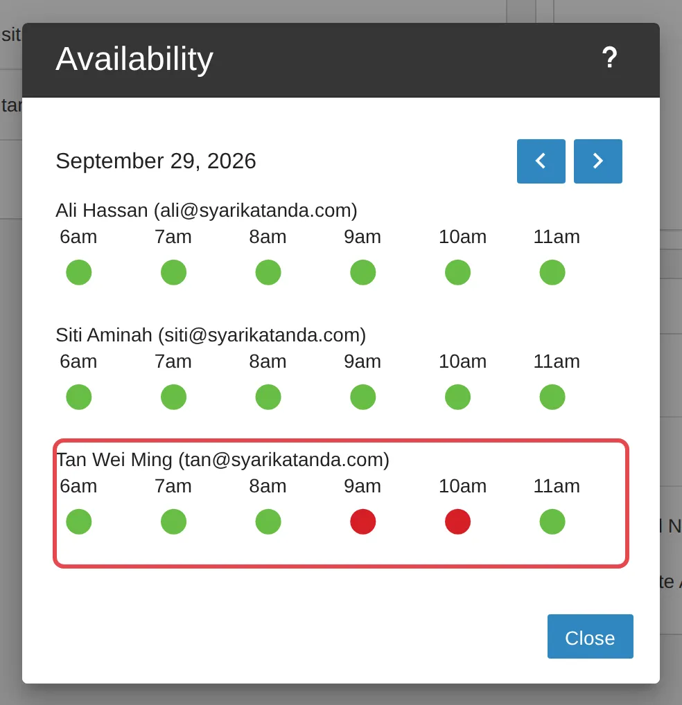 Availability window
