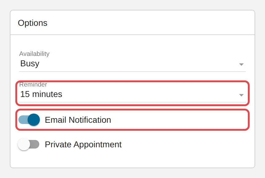 Reminder and Email Notification